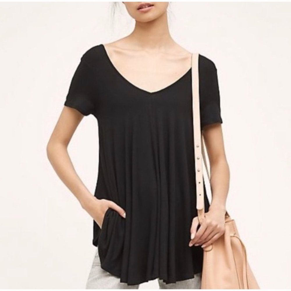 208. Eri + Ali Swing Tee Tunic Top Black Medium
